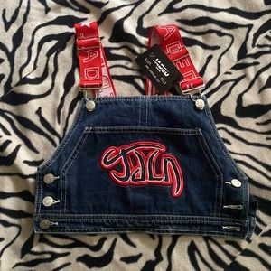 Jaded London denim dungaree top